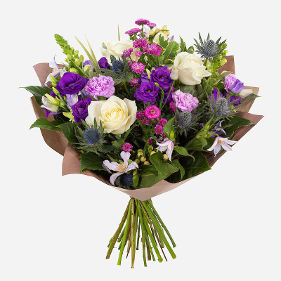 Cool Breeze - This classical stylish collection of flowers make this hand tied the perfect gift. Professionally arranged and delivered by a local florist. Available for same day delivery when ordered before 2pm.
